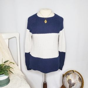 Blue/White GAP LS Stripe Knit Sweater - Sz M (EUC)